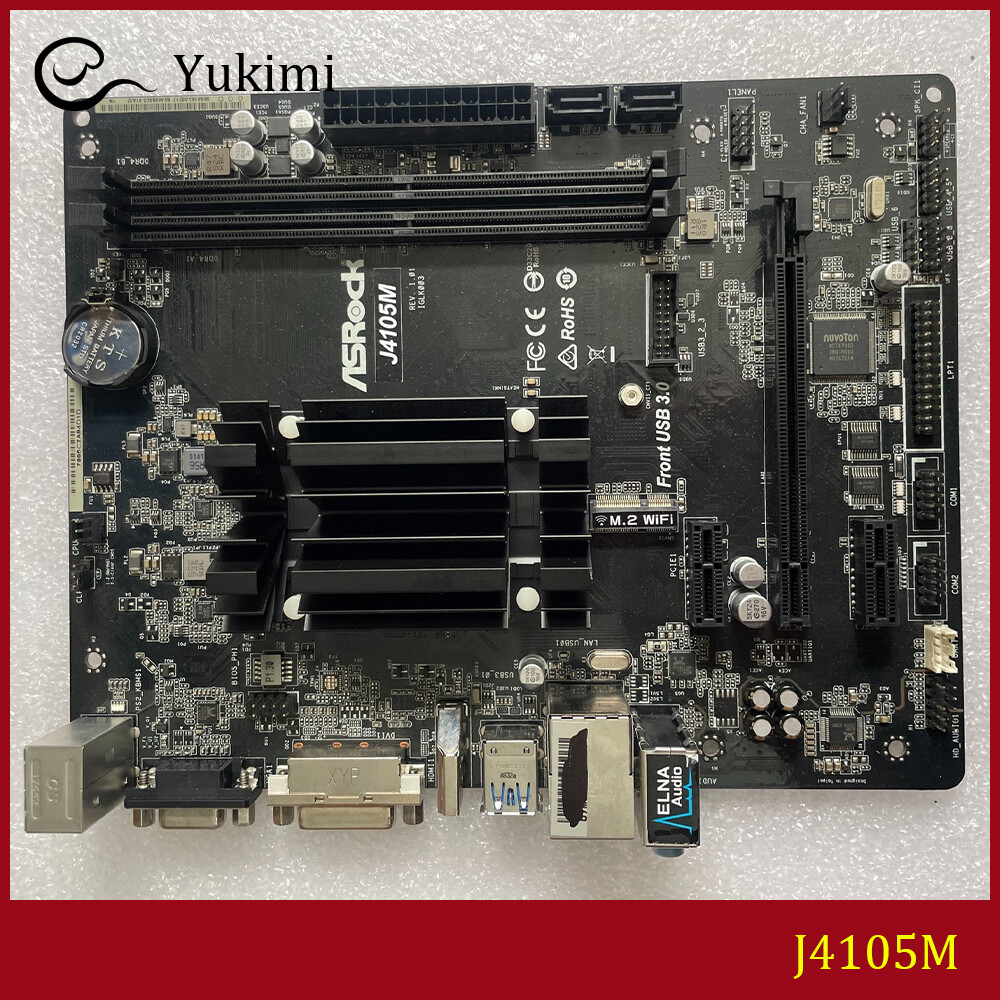 FOR ASROCK J4105M DDR4 *2 8GB D-Sub DVI-D HDMI Micro ATX Motherboard Test OK