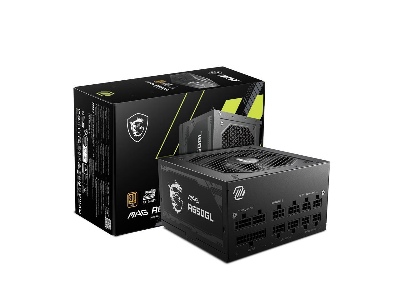 MSI 650W MAG A650GL 80+ Gold ATX Fully-Modular Power Supply PSU