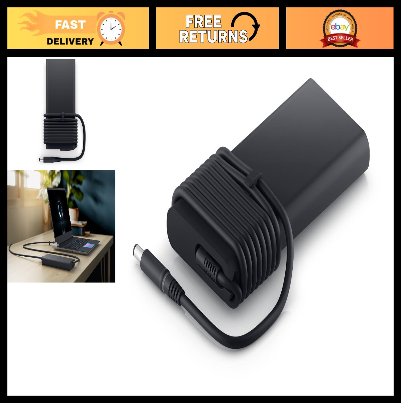 Slim 330W 240W AC Power Adapter Charger for Alienware m16 m18 x16 Gaming Laptop