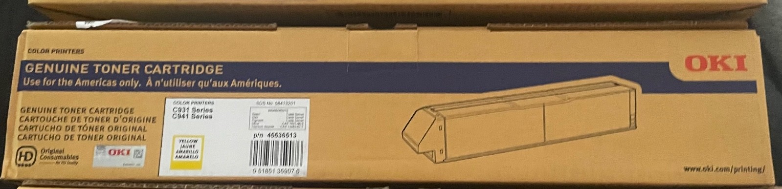 OKI 45536513 Yellow Toner Cartridge