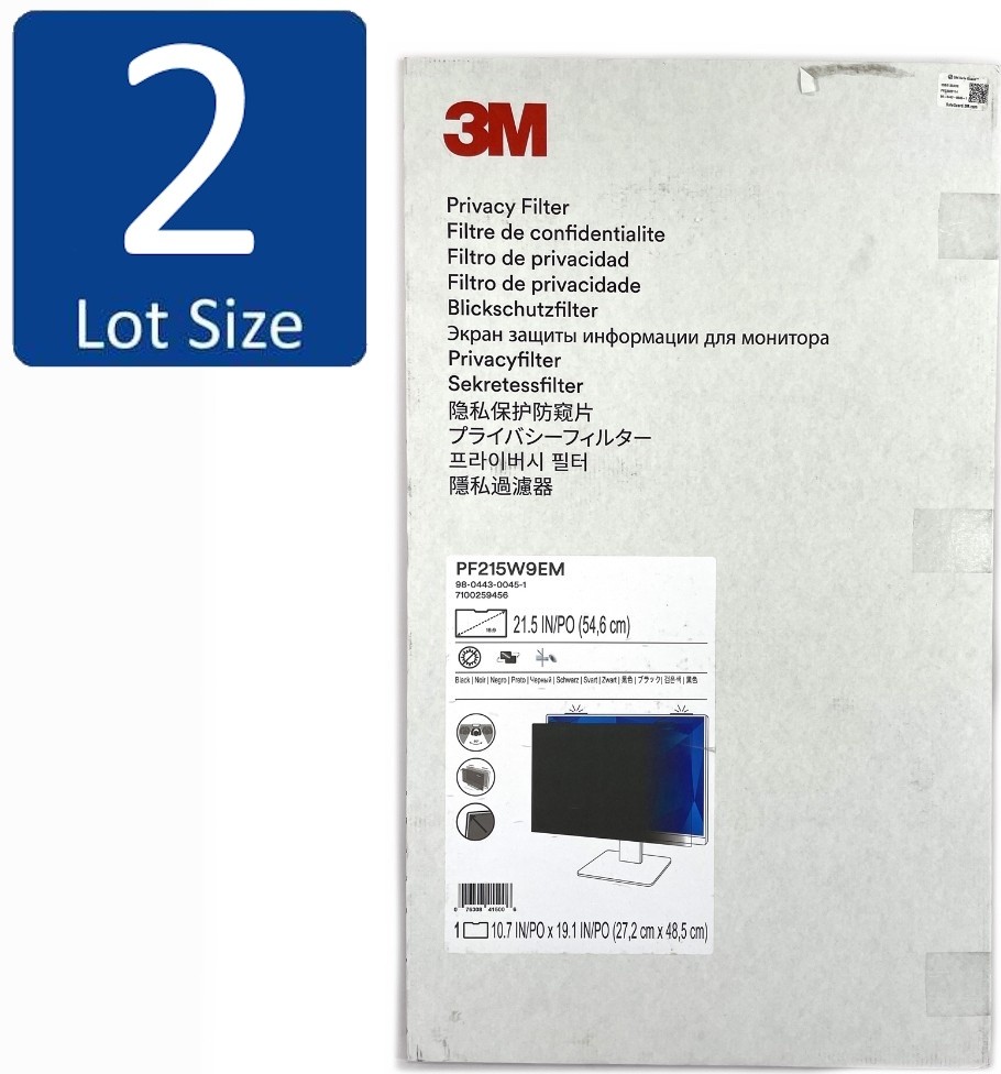 Lot of 2 NEW 3M PF215W9EM Privacy Filter with Magnetic Attach 21.5" Monitor