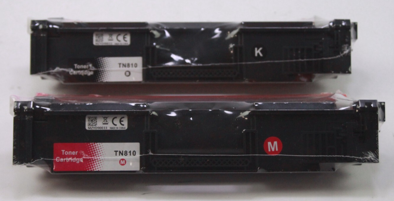 2X Toner Cartridge for Brother TN810  Black & Magenta Unused Non OEM