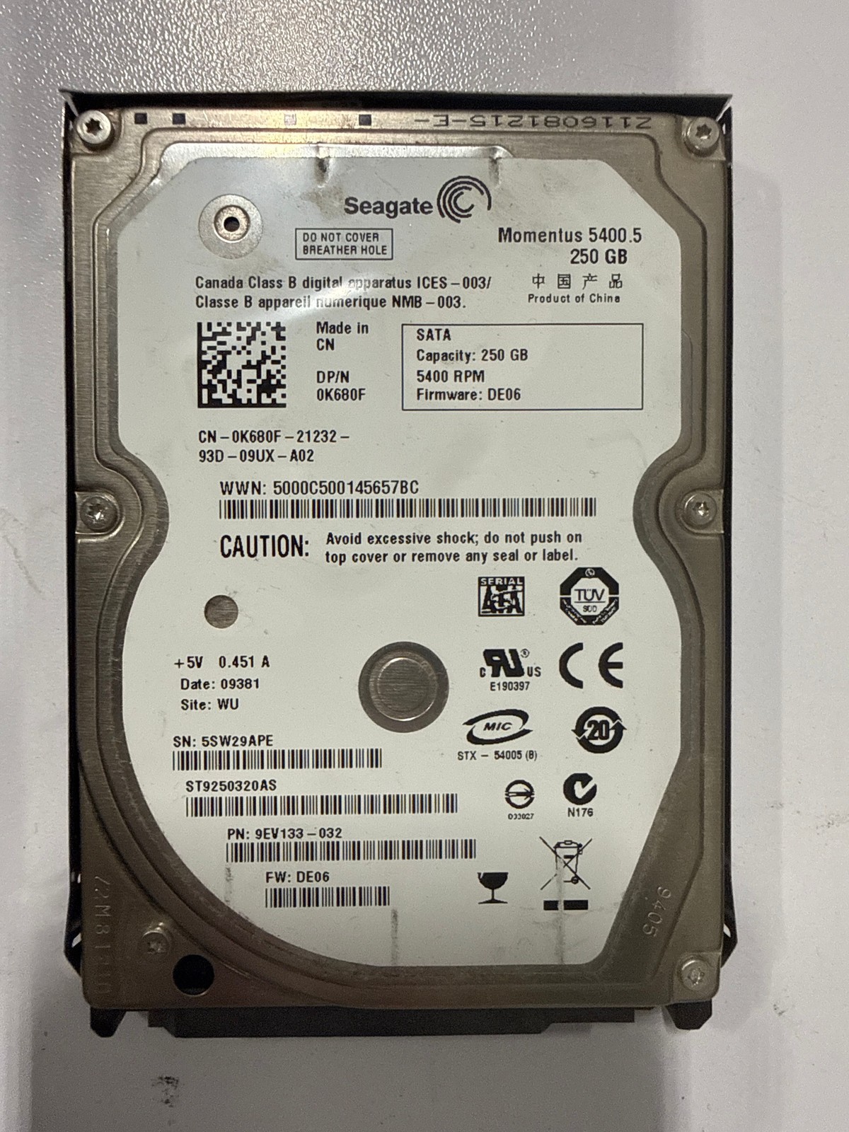 Seagate ST9250320AS 250GB SATA