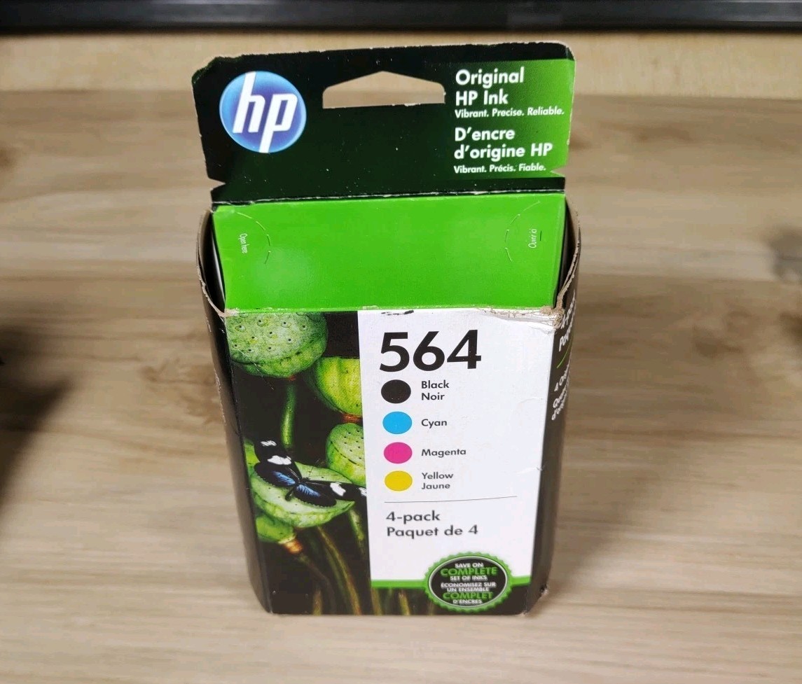 HP 564 Genuine New Ink Cartridge 4-pack Black Cyan Magenta Yellow exp 10/21 ✅