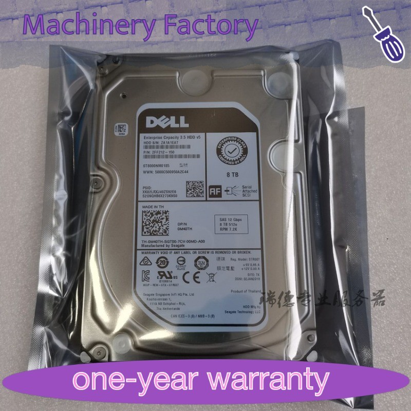 DELL 0M40TH M40TH ST8000NM0185 8TB 512e SAS 7200RPM 256MB 12Gb/s 3.5 Hard Drive