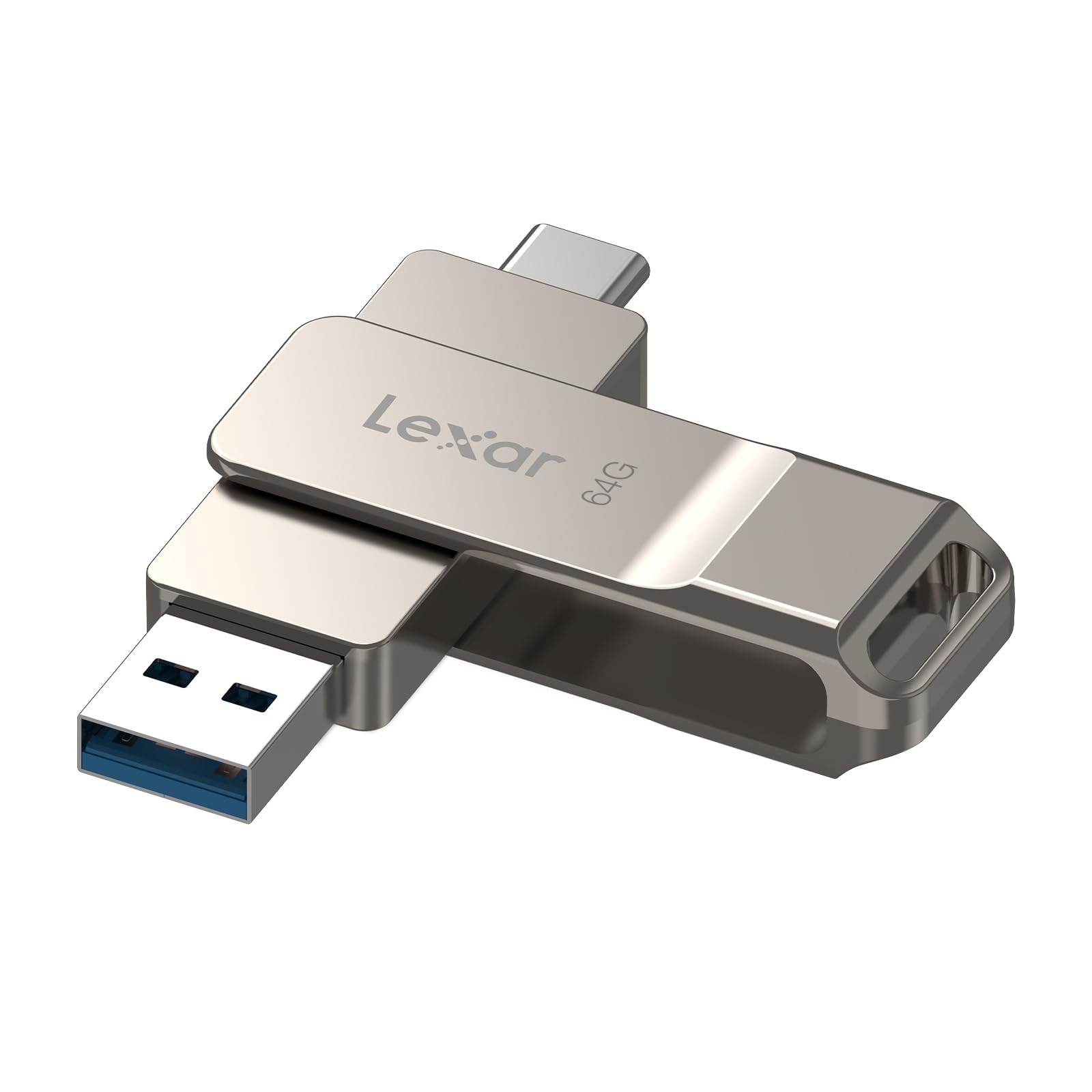 Lexar D40E 64GB Dual USB 3.2 Gen 1 Type-C Jump Drive, 64GB, Champagne Silver