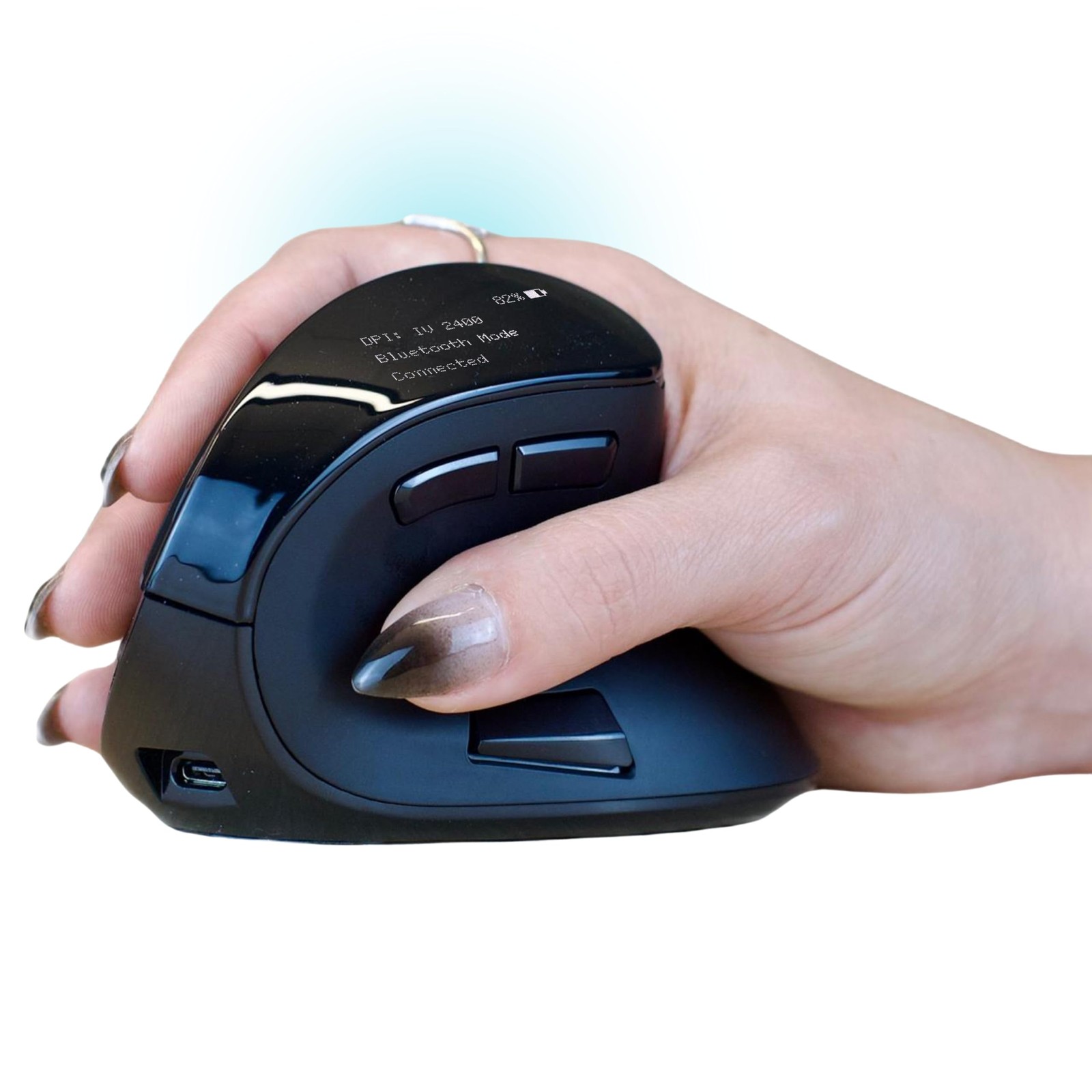 Ergodriven Om Vertical Ergonomic Mouse | Wireless: Bluetooth & 2.4G | Recharg...