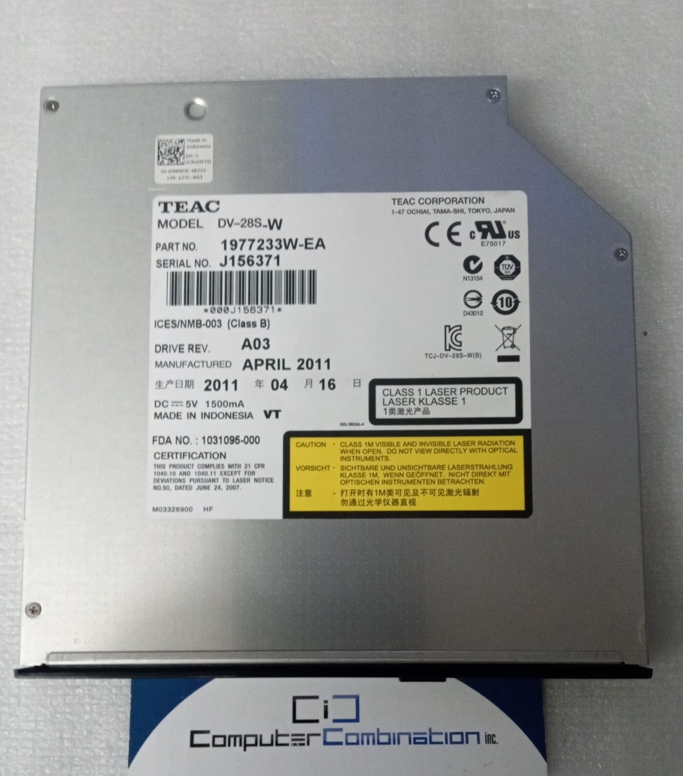 TEAC 1977233W-Z3 Slim SATA I DVD-ROM Optical Drive
