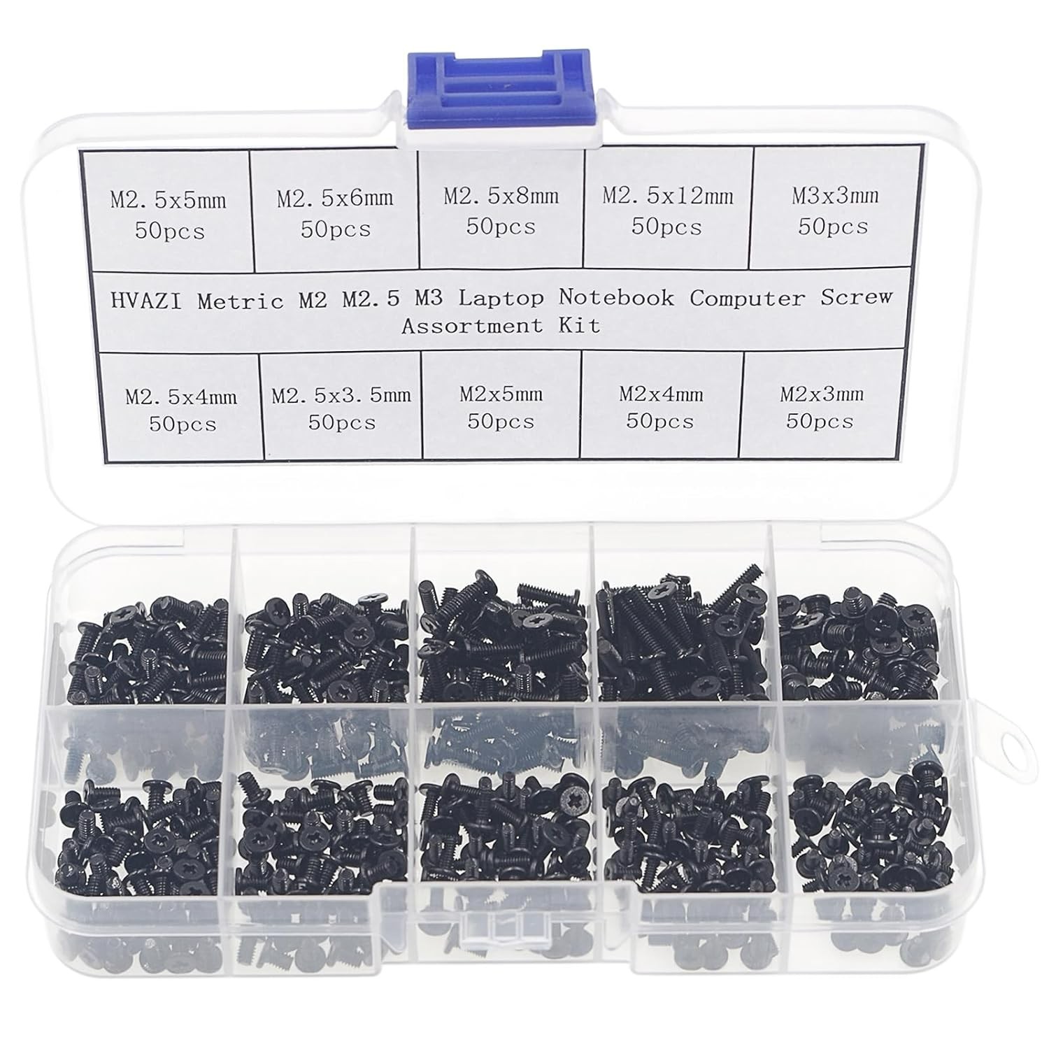 500PCS Metric M2 M2.5 M3 Laptop Notebook Computer Screws Kit | Phillips Thin Fla
