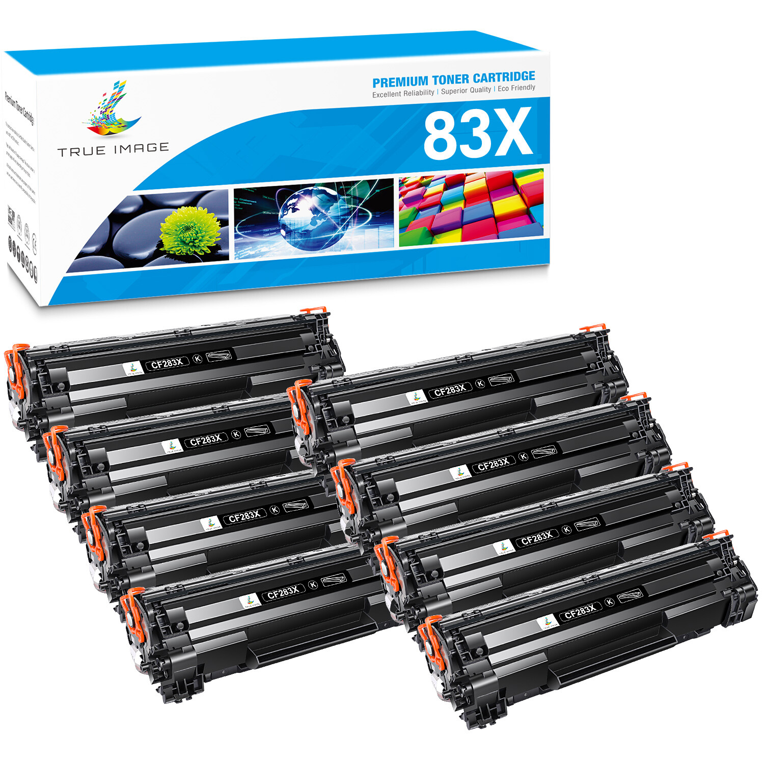 8x Black CF283X Toner Cartridge For HP 83X LaserJet Pro M201dw M202dw MFP M225dw