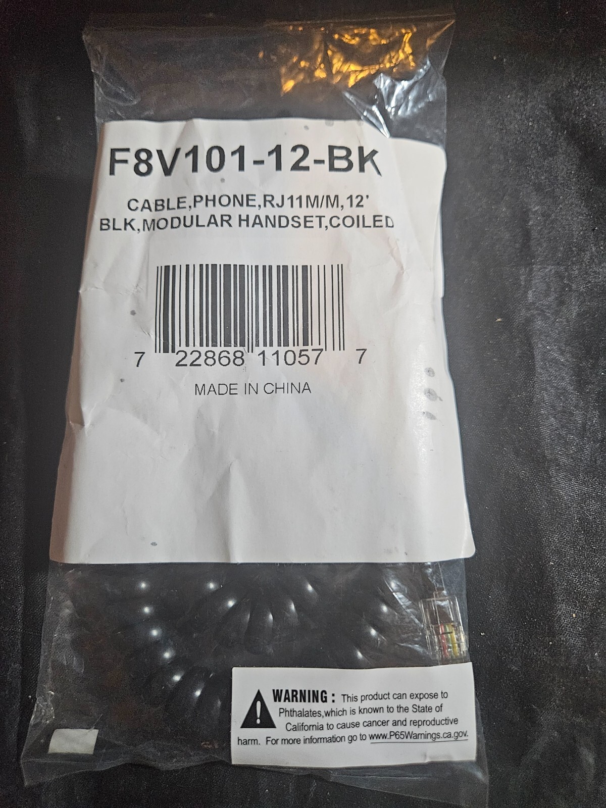 Belkin Pro Series F8V101-12-BK 12feet Coiled Telephone Handset Cable- (16789, 84