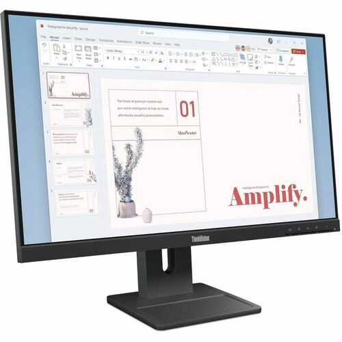 Lenovo ThinkVision E24-40 24  Class Full HD LED Monitor - 16:9 - Raven Black