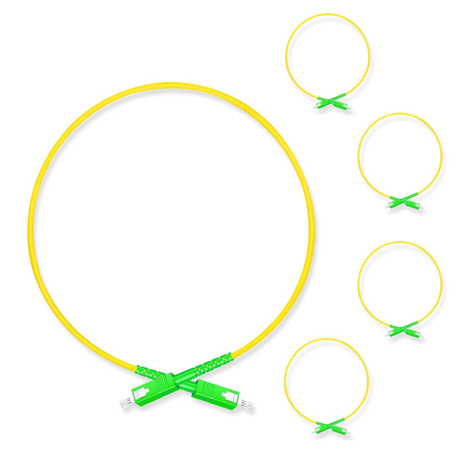 5Pcs 0.5 Meter Fiber Optic Patch Cord SC APC to SC APC, Simplex Single Mode F...