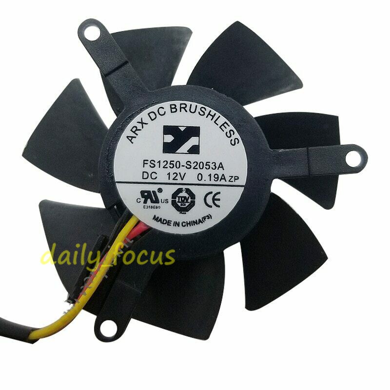 for Gigabyte GTX 1050 Ti FS1250-S2053A 12V 0.19A 4.5cm diam. Graphics Card Fan
