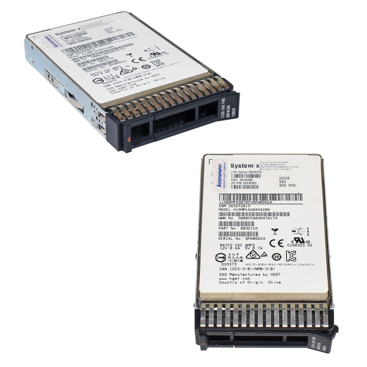 Lenovo HGST 200GB SAS III 12GB/s 2.5" HUSMM1620ASS200 00FN380