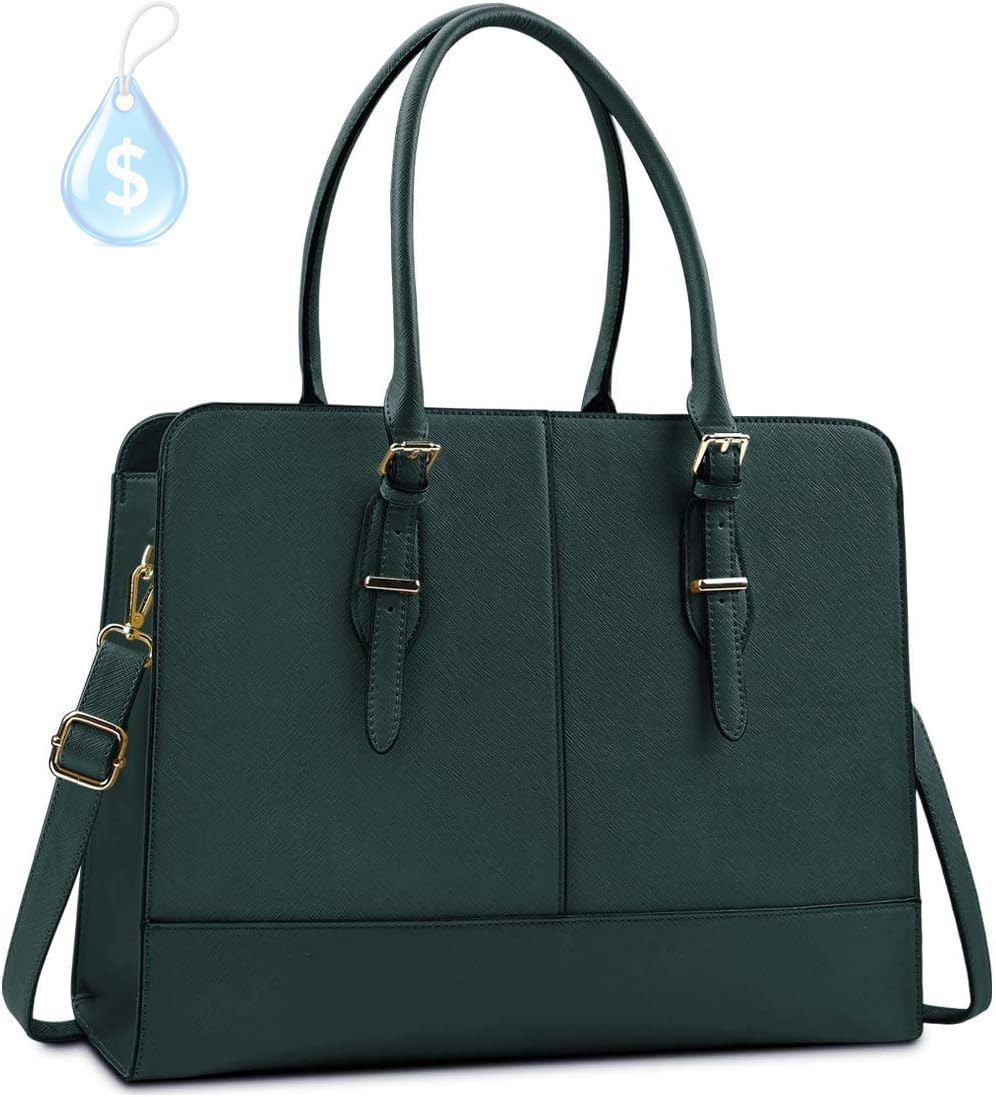 Women Laptop Bag Leather Work Tote 15.6 Inch Laptop Computer Bag for Women