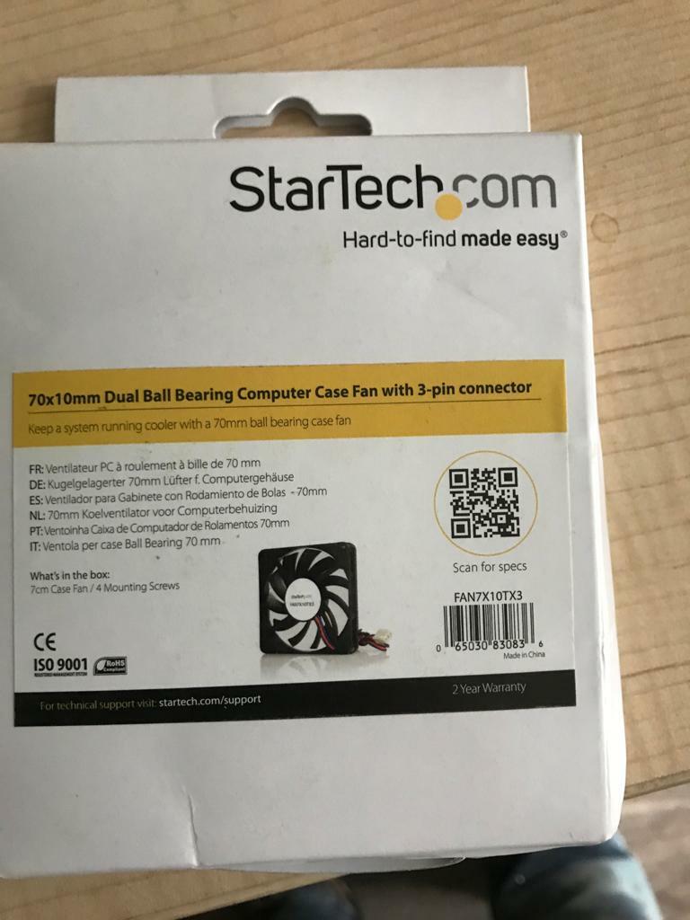 StarTech.com FAN7X10TX3 Replacement 70mm TX3 Dual Ball Bearing CPU Cooler Fan
