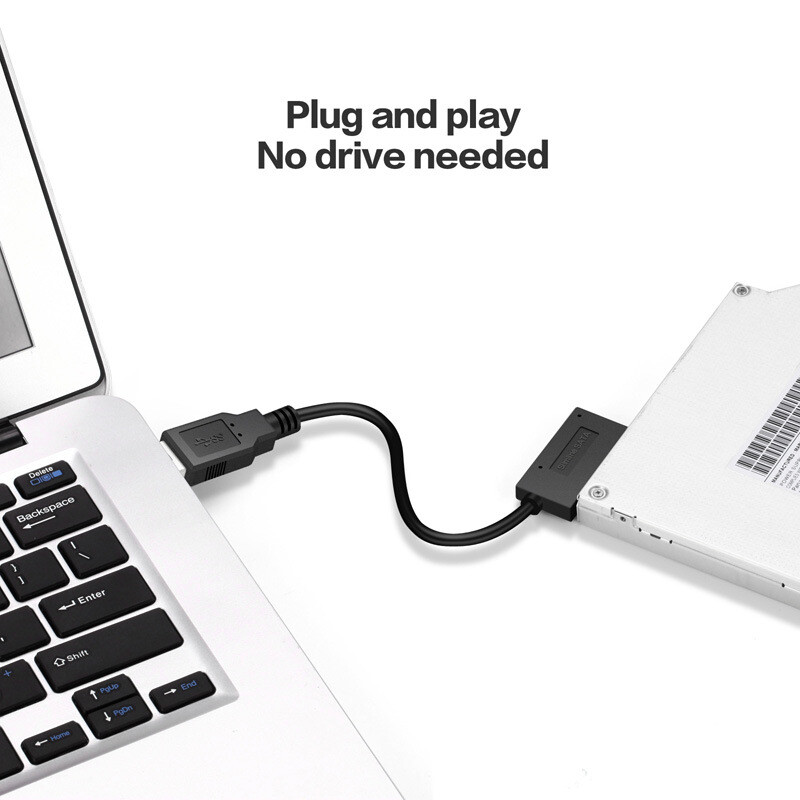 USB3.0 to SATA7+6Pin 13 Pin Slimline Sata Cable for Laptop CD DVD ROM Drive d