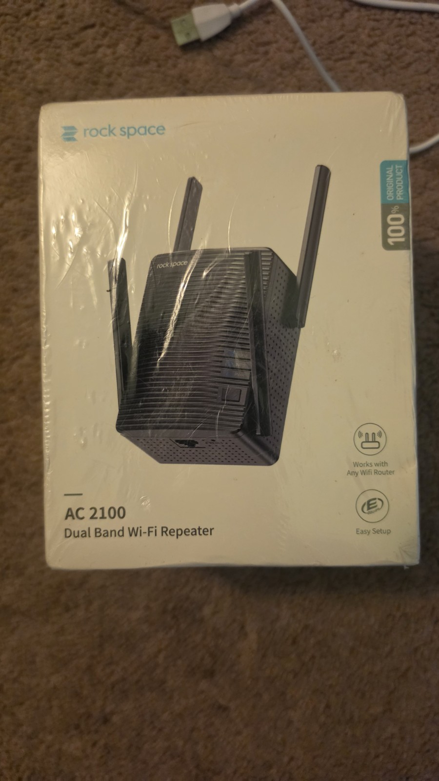 Rock Space AC1200 Dual Band WiFi Repeater with Access Ethernet Port - Black
