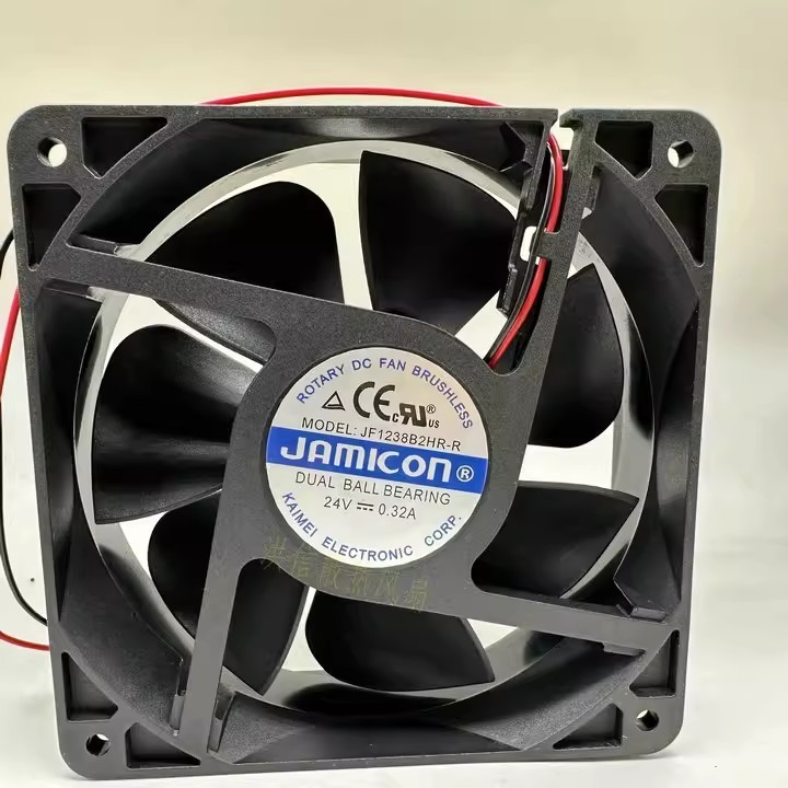 1PCS JAMICON/Kaimei JF1238B2HR-R 120x38mm 24V 0.32A 12cm 2-Wire Cooling Fan