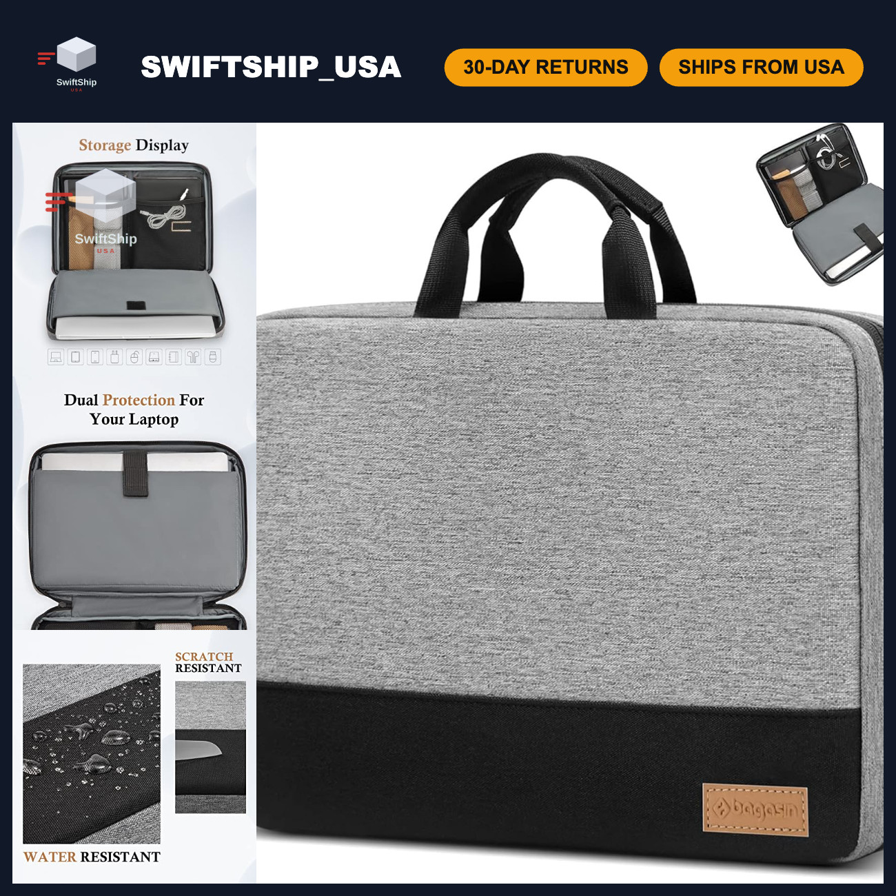 15-16 Inch Laptop Sleeve Case, Water-Resistant, Slim Fit, Protective Bag