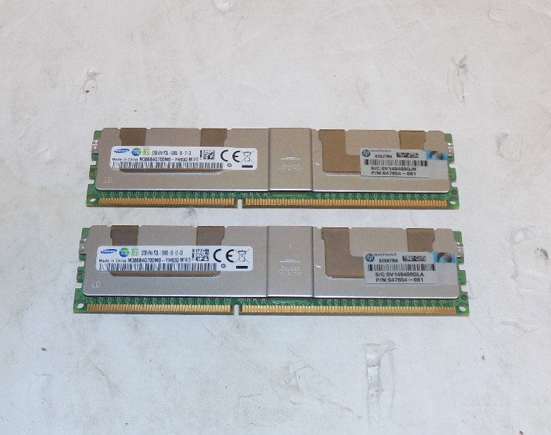 Lot of 2 HP 647654-081 32GB 4Rx4 PC3L 10600L ECC Load Reduced Server Memory RAM