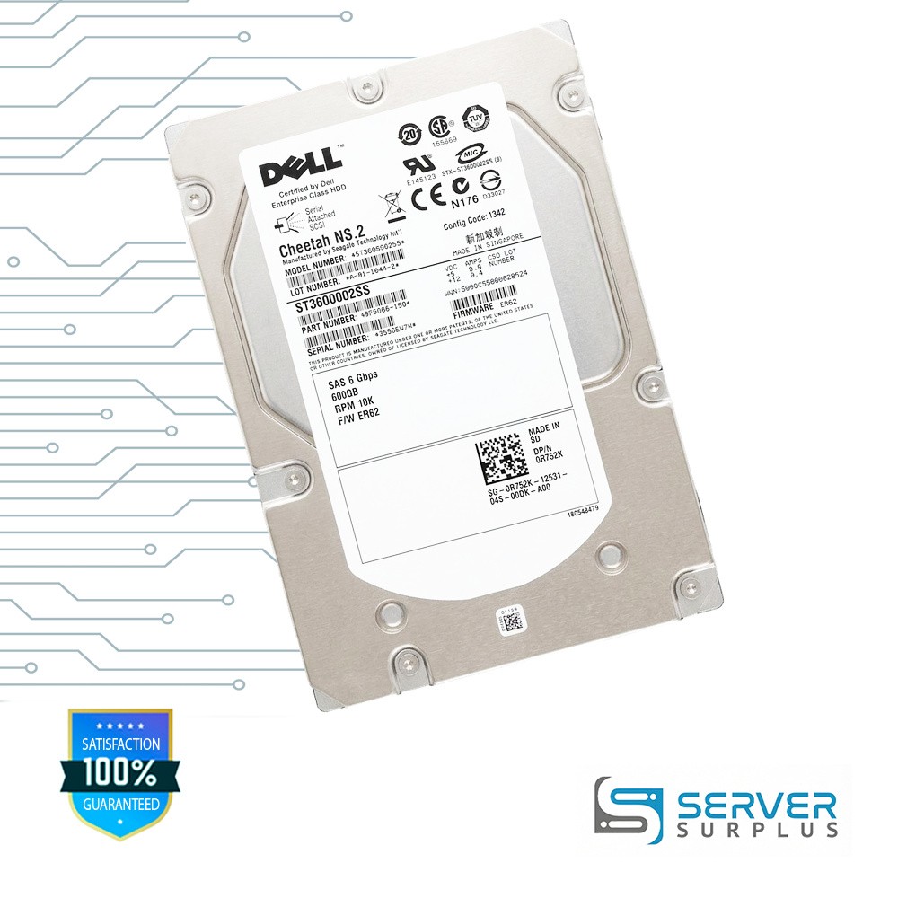 Dell Cheetah NS.2 600GB SAS 6Gb/s 3.5 in Enterprise HDD | 0R752K | ST3600002SS
