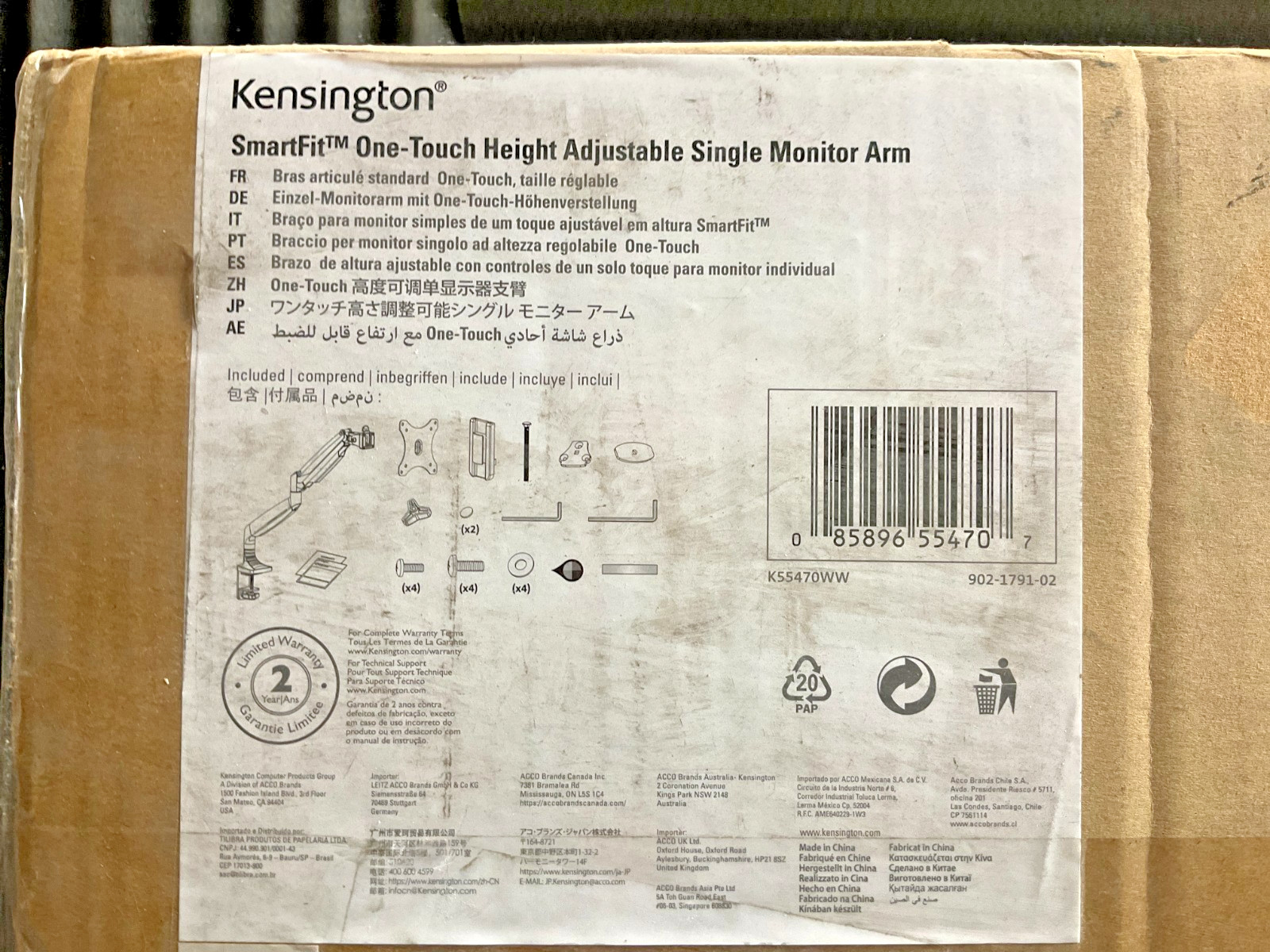 Kensington SmartFit OneTouch Monitor Arm K55470WW ✅❤️️✅❤️️ NEW SEALED