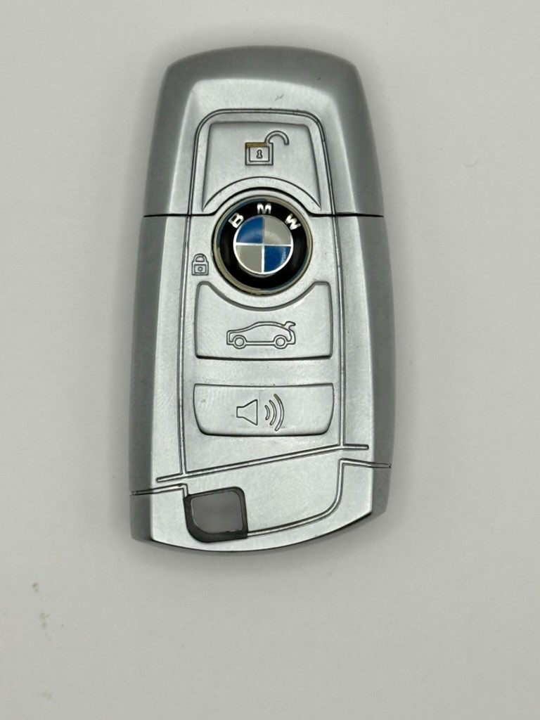 BMW Key Fob Shaped Metal USB Flash Drive - 2GB Silver Blue Logo Novelty
