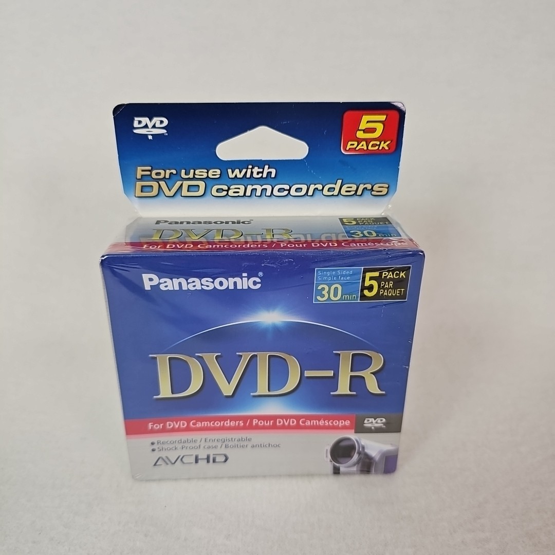 Panasonic DVD R Camcorder Discs 30 Min 5 Pack AVCHD Recordable New Sealed