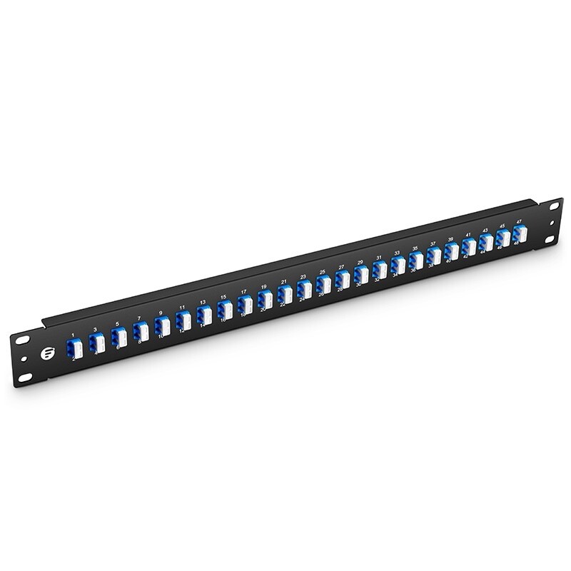 NEW FHU 1U 19'' Fiber Adapter Panel 48 Fibers OS2 Single Mode 24x LC UPC Duplex
