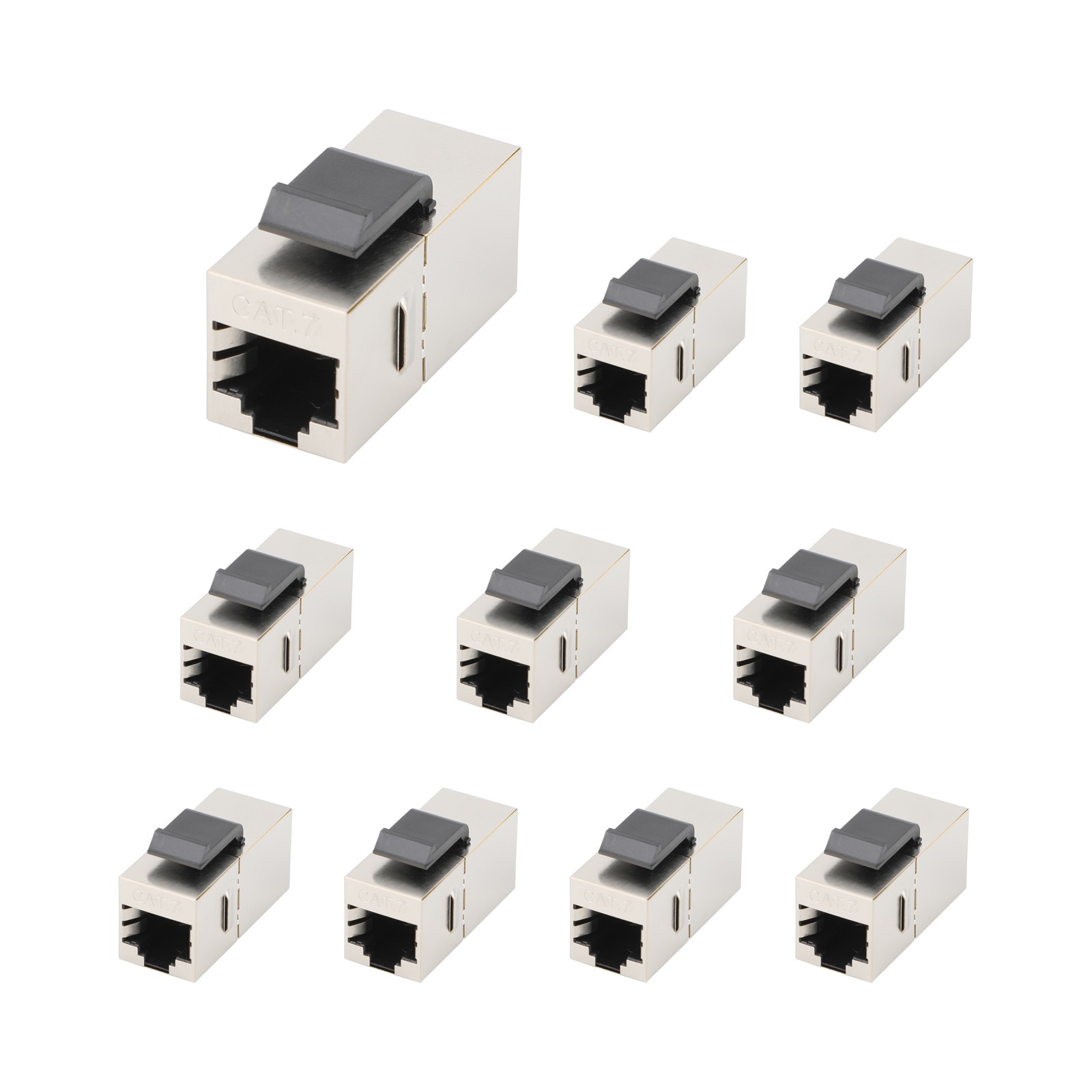 10/25 Pack CAT6/CAT7 Shielded Inline RJ45 Keystone Wall Coupler Jack Adapter