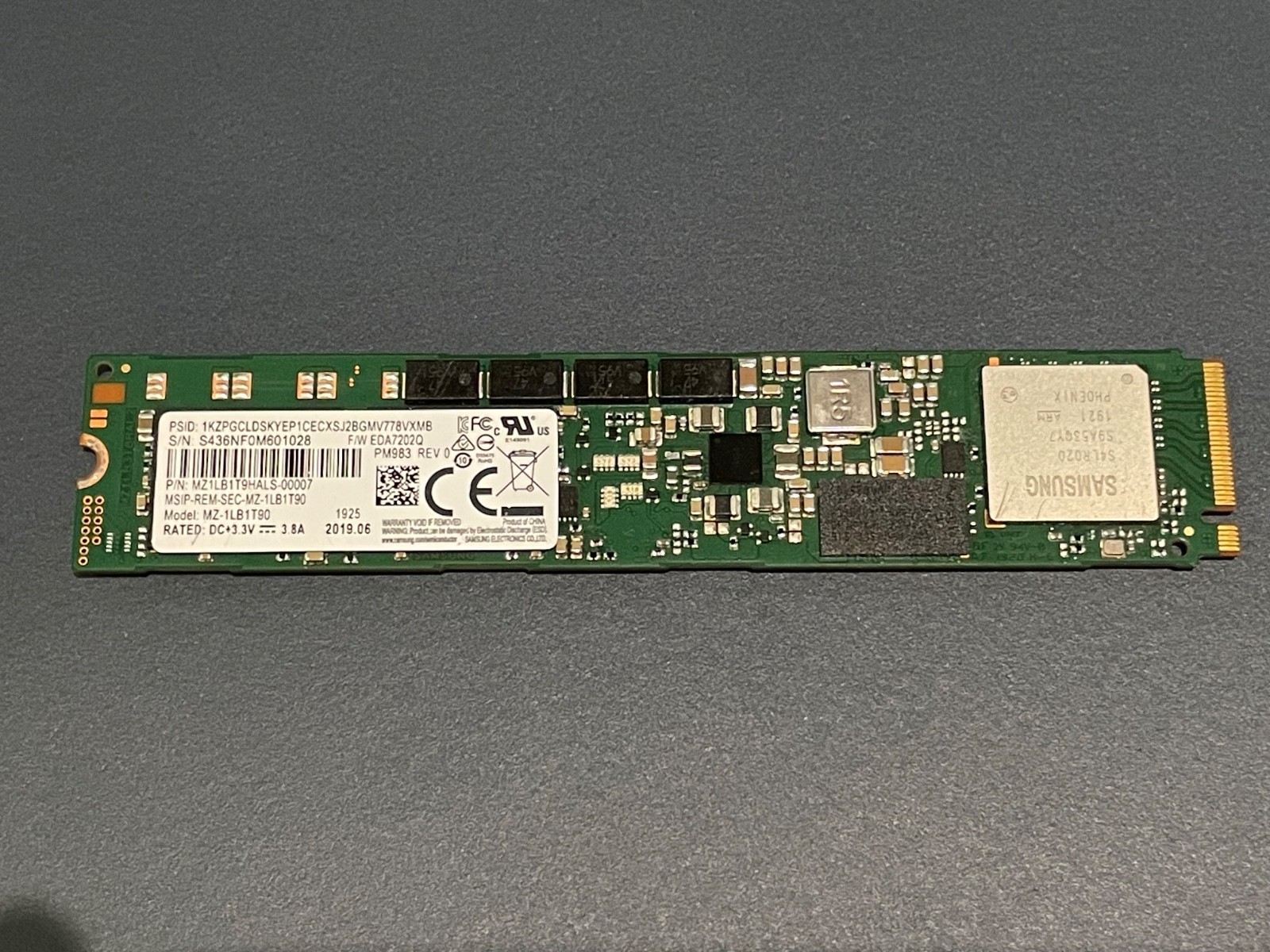 Samsung PM983 1.92TB NVMe PCIe Gen3x4 (MZ-1LB1T90)