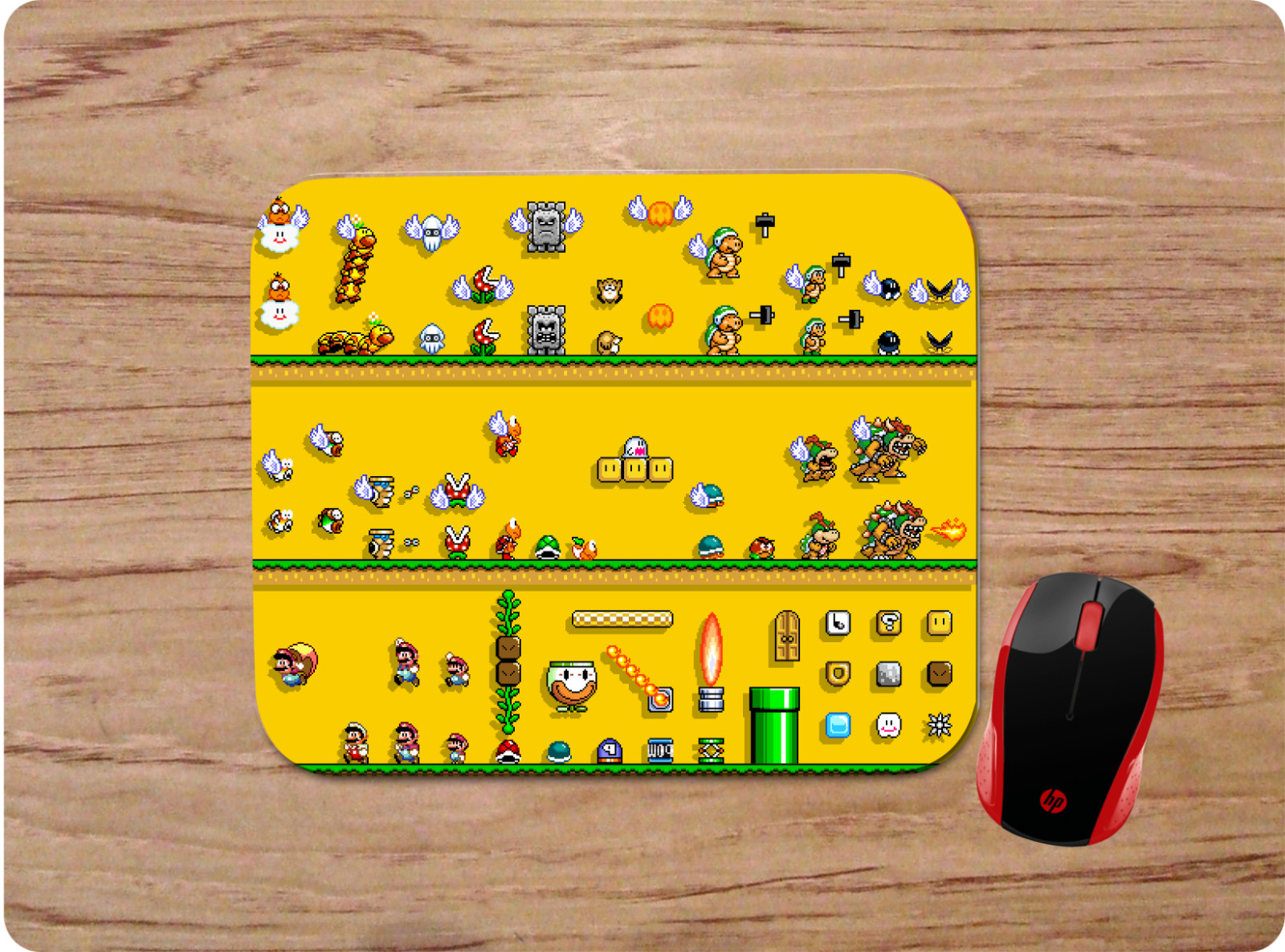 SUPER MARIO BROS WORLD ART 1 CUSTOM DESK  MAT MOUSE PAD MAT HOME SCHOOL OFFICE