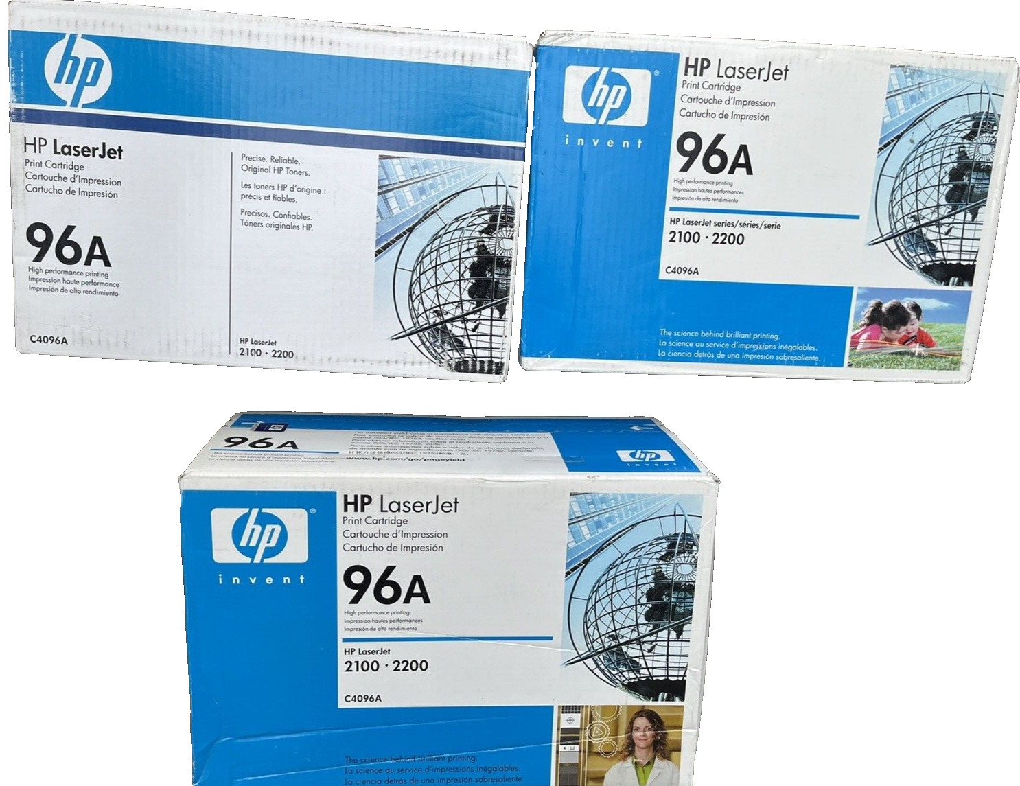3 Pk - Genuine HP 96A Toner Cartridge C4096A HP Laser Jet 2100/2200 - New Sealed
