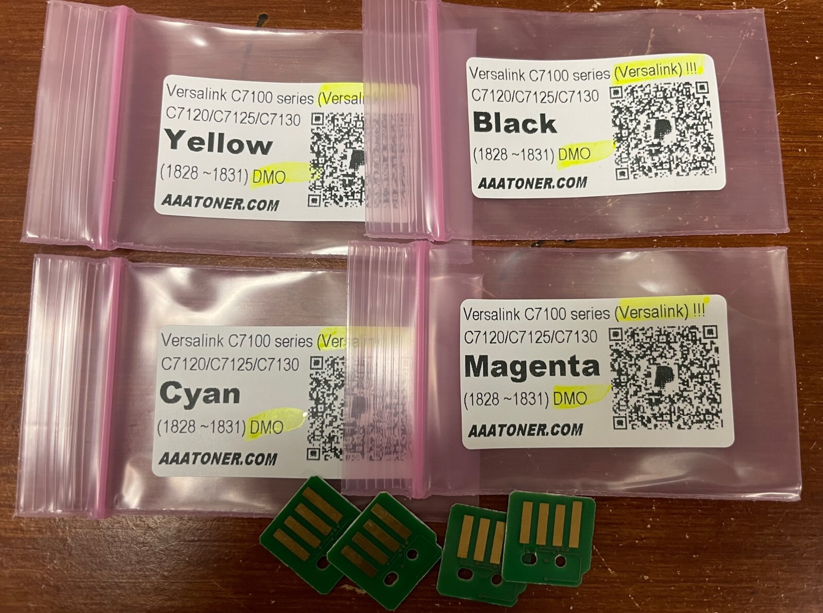 4 Toner Chip (1828 ~1831) for Xerox VersaLink C7100, C7120, C7125, C7130 - DMO