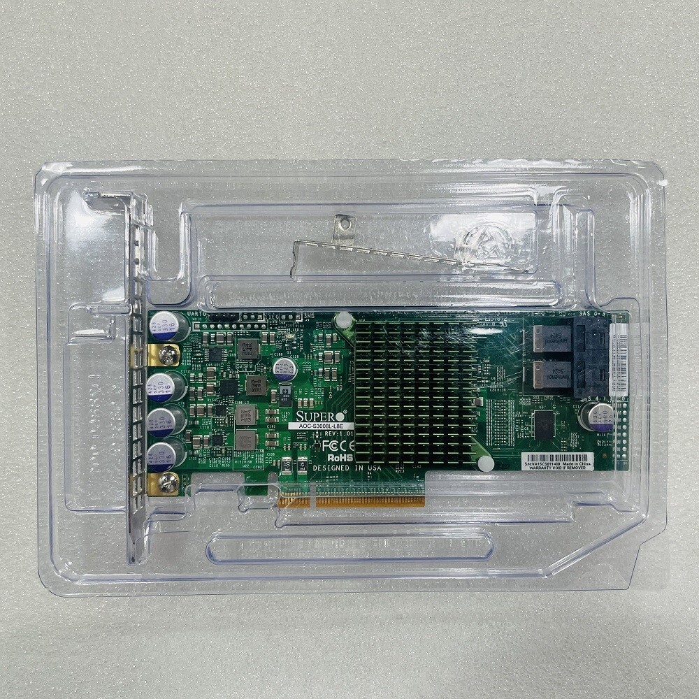 Supermicro SAS3008 AOC-S3008L-L8e - LSI 9300-8i 12Gbps SAS-3 HBA  IT mode