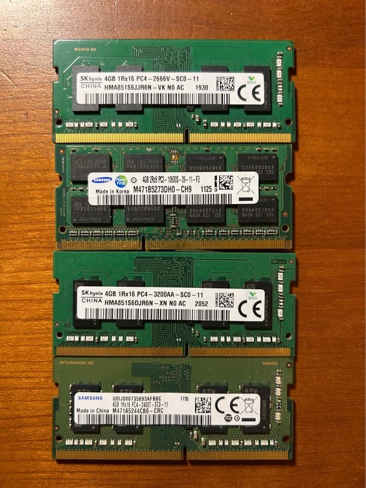 Lot of 4 Ram sticks 4GB each (16 GB Total)