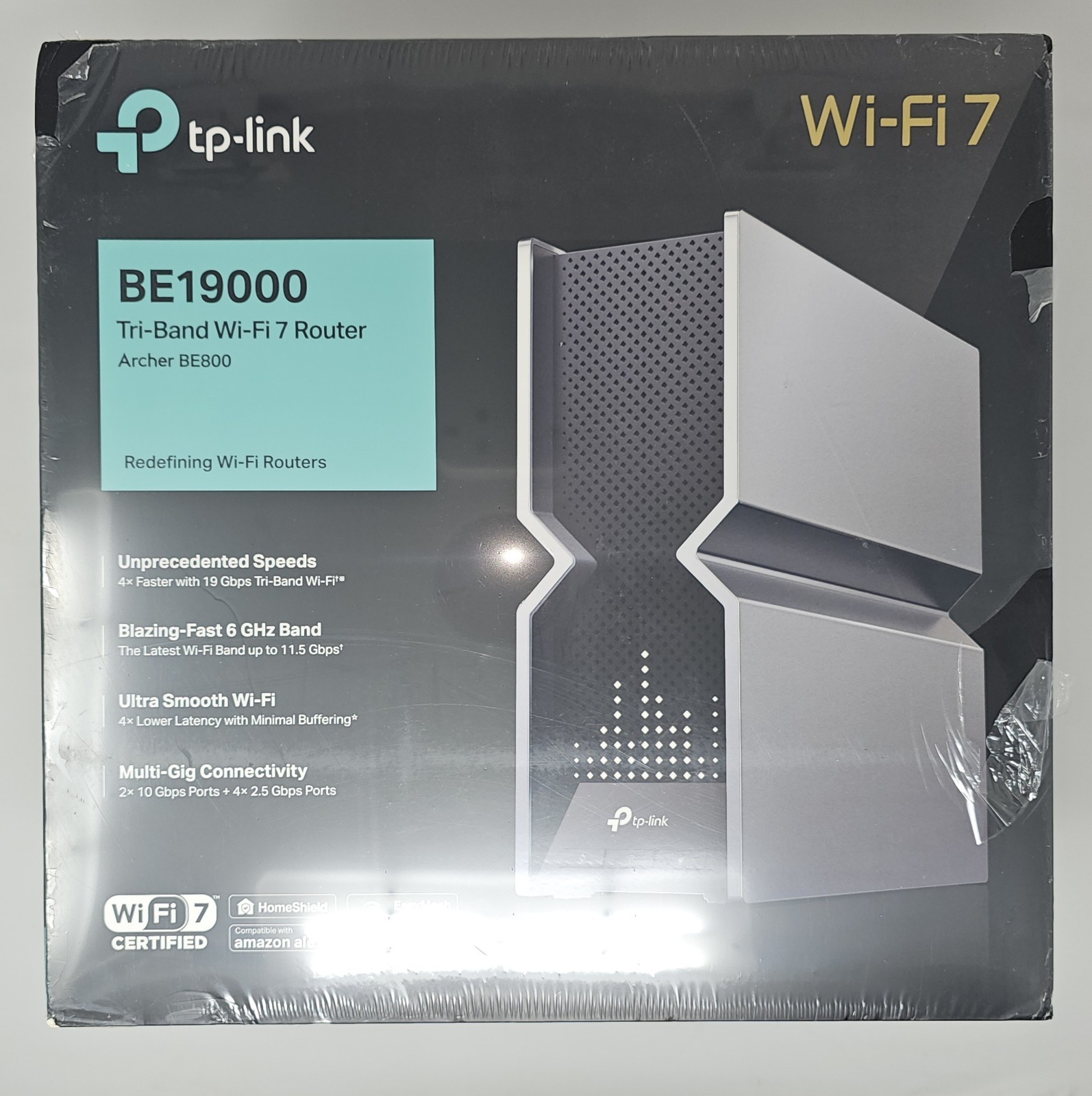 TPLINK Archer BE800 BE19000 TriBand 4Port Wireless Router Black  Sealed G1N