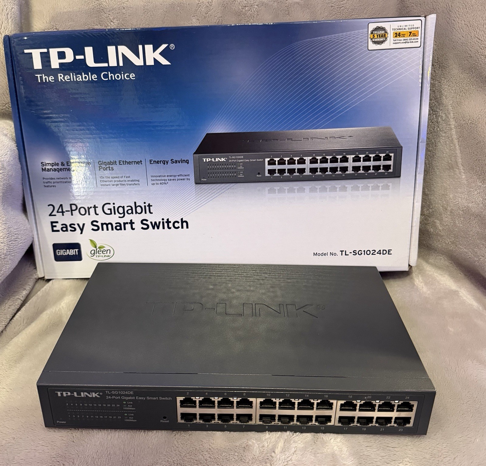 TP-Link TL-SG1024DE 24-Port Gigabit Easy Smart Switch Rackmount with Brackets