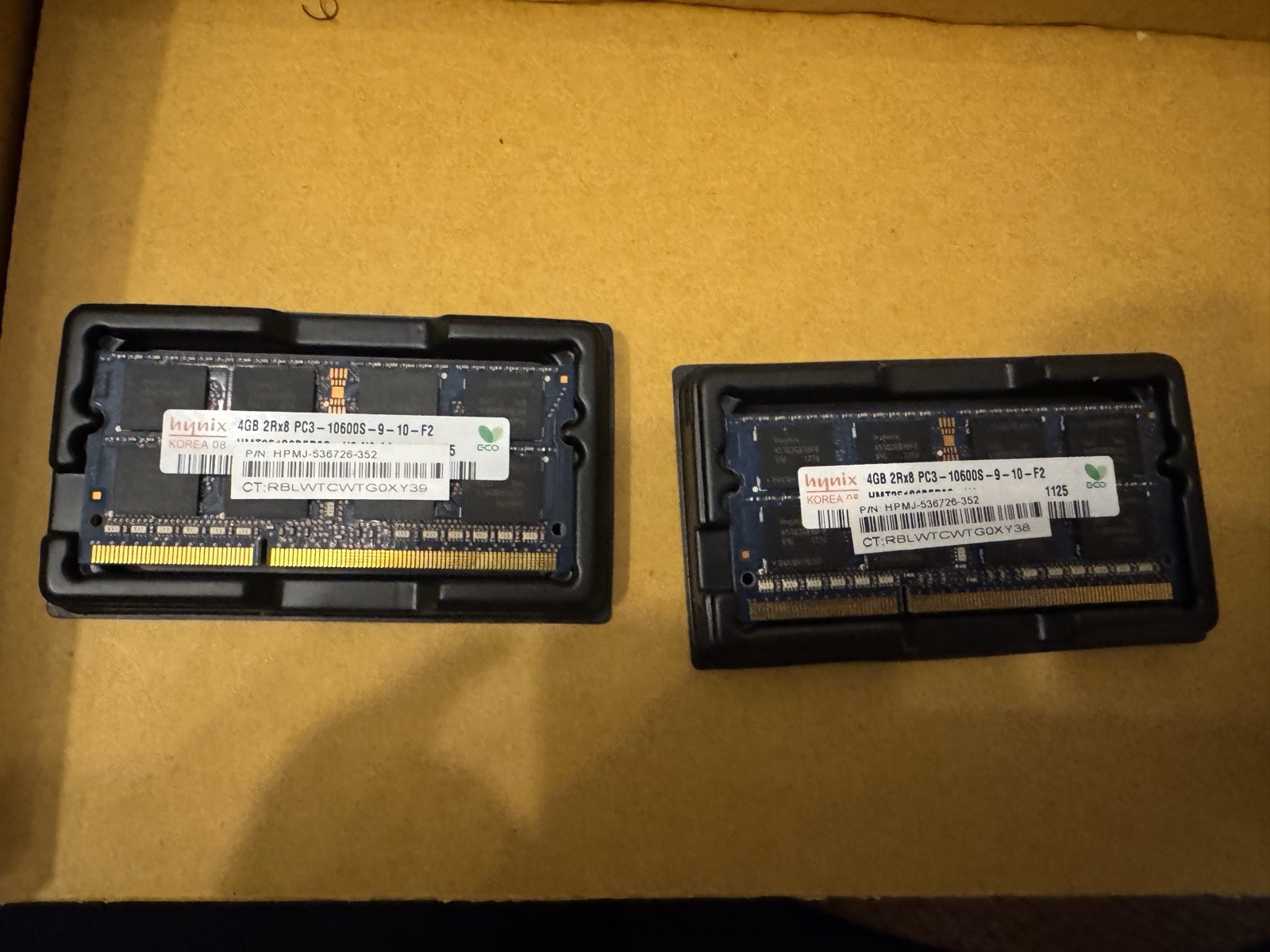 8GB Kit 2x4GB Hynix DDR3-1333 PC3-10600S 204-Pin Laptop RAM