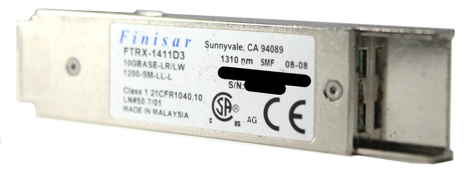 Finisar FTRX-1411D3 1200-SM-LL 10GBASE-LR/LW Transceiver