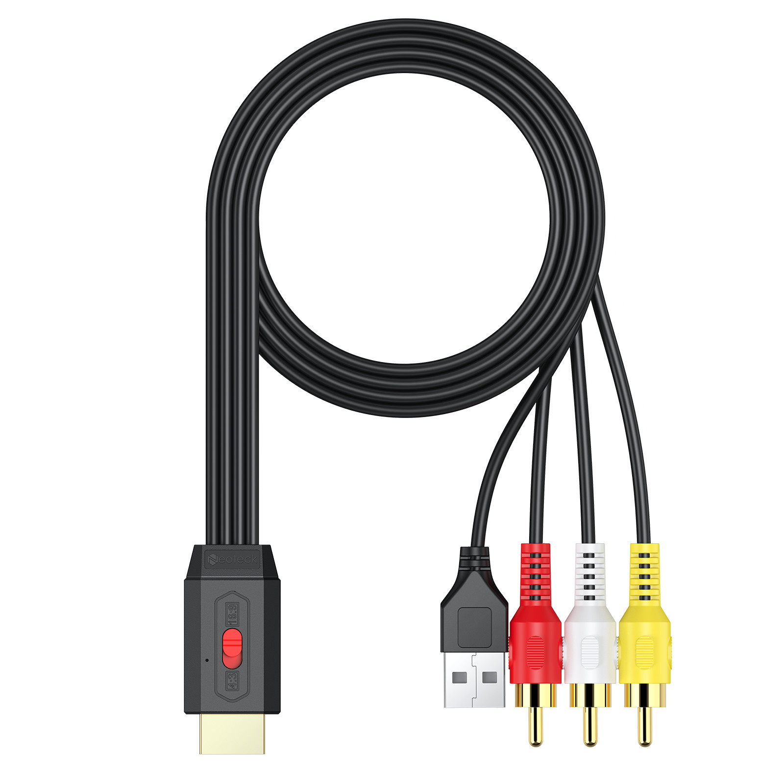 1080P RCA AV to HDMI Converter Mini Composite CVBS Audio Video Adapter