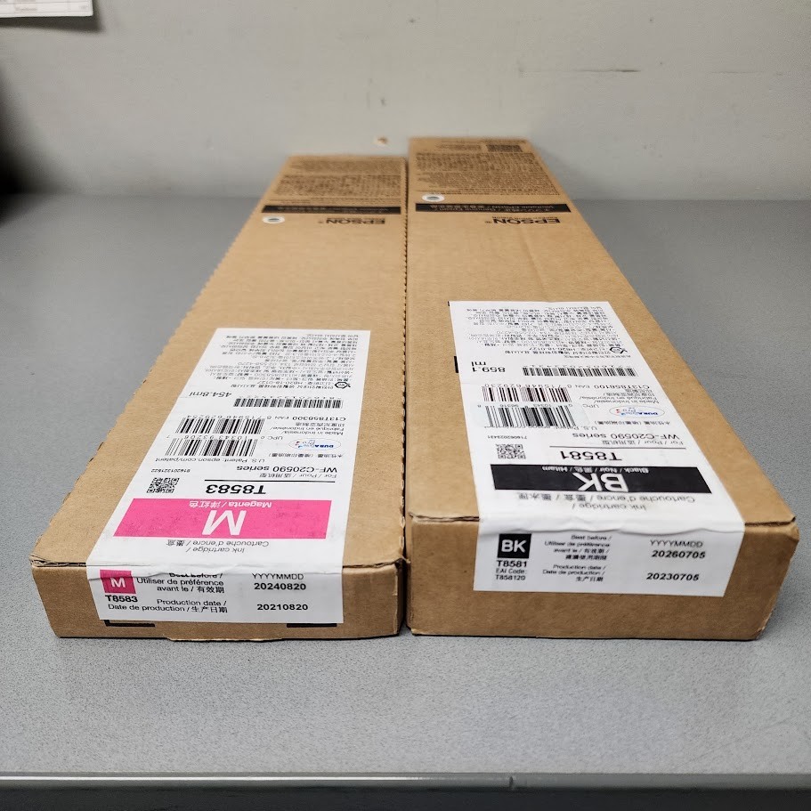 Epson T8581 T8583 Ink Cartridge Black Magenta WF-C20590 NEW