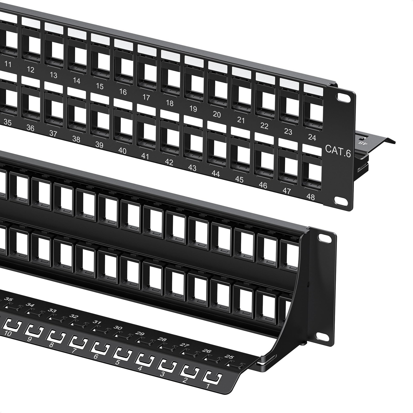 Cable Matters 180115 2U 48-Port Keystone Patch Panel Rackmount or Wall Mount