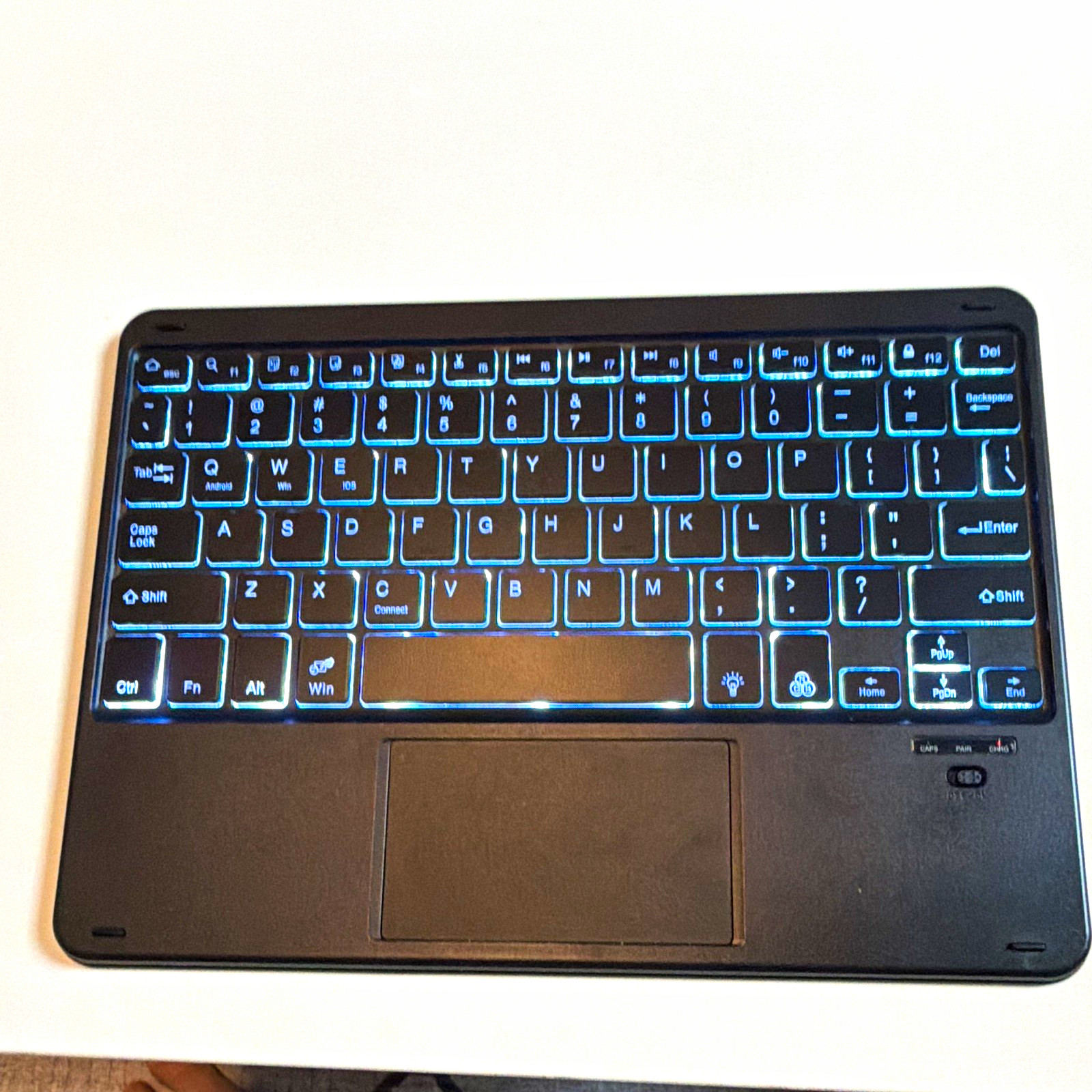Wireless Standalone Keyboard w/ Built-In Touchpad, Portable, Black QWERTY