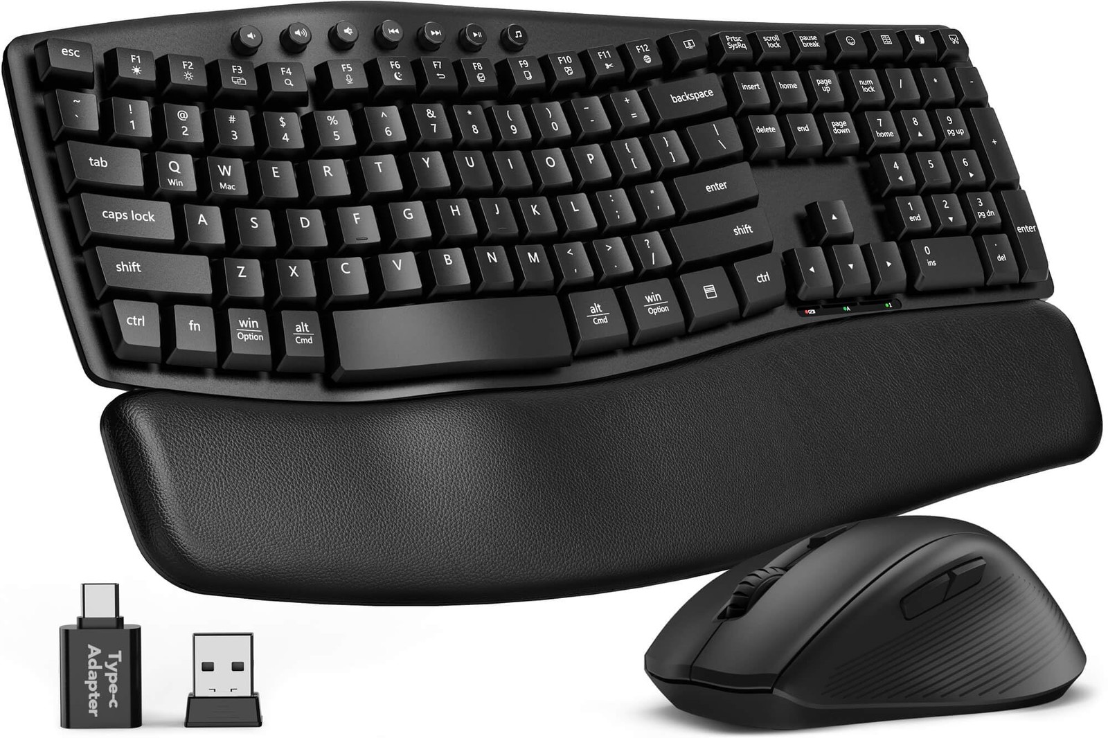 Wireless Keyboard and Mouse Combo, SABLUTE MA41 30dB Quiet Full Size, Black