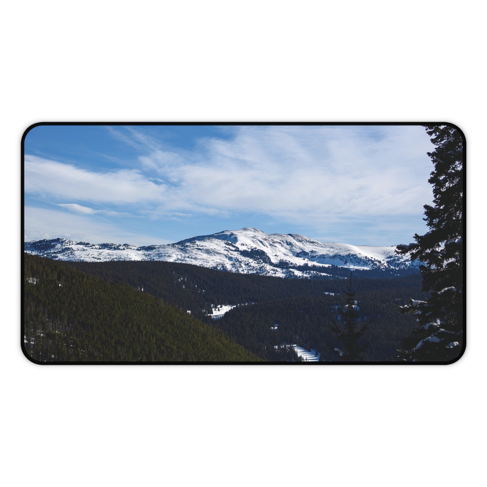 Colorado Snowy Mountain Landscape Desk Mat | Winter Mountain Mousepad