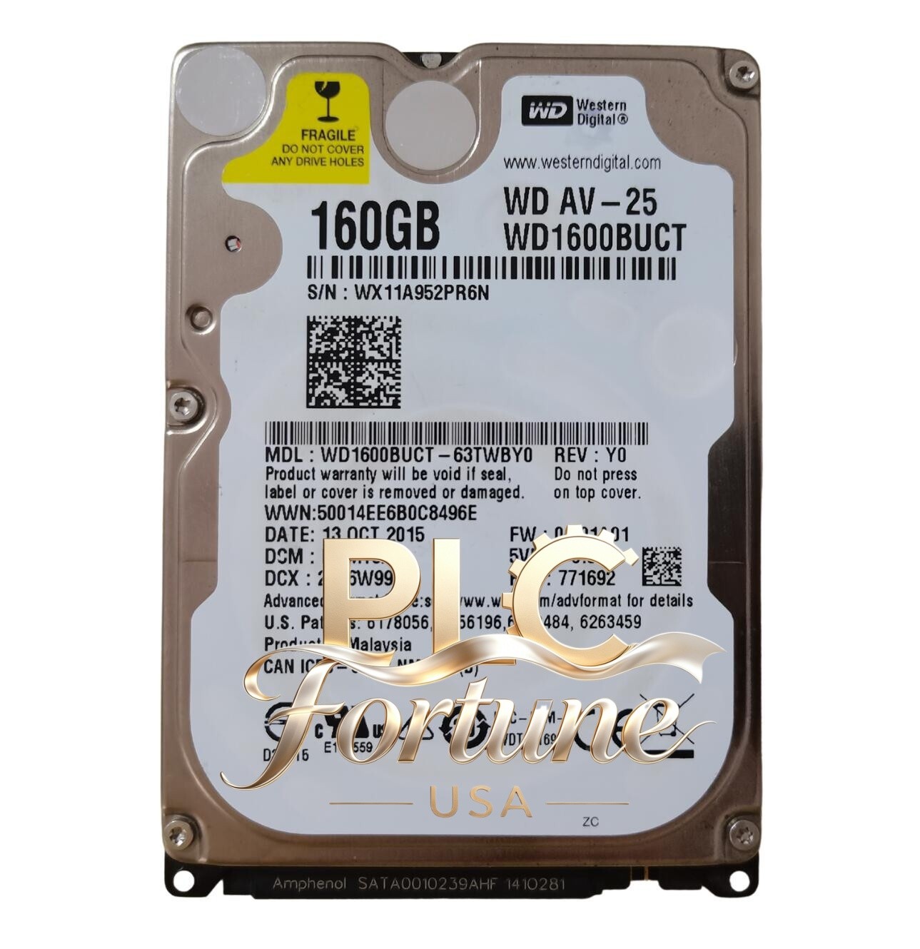 Used Western Digital AV-25 WD1600BUCT 160GB 5400RPM SATA 2.5" Laptop HDD