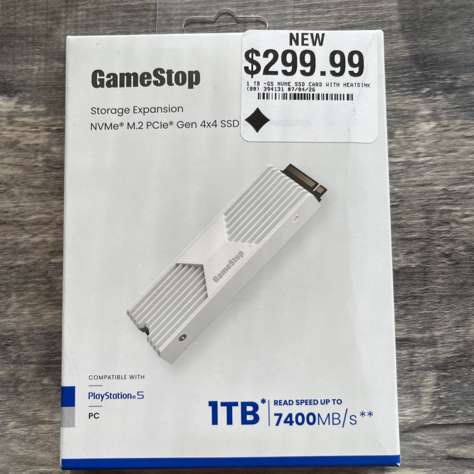 1TB NVMe M.2 PCIe Gen 4x4 SSD w/ Heatsink for PS5/PC 7400MB/s GAMESTOP NEW 🆕